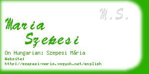 maria szepesi business card