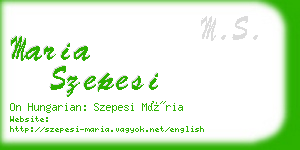 maria szepesi business card